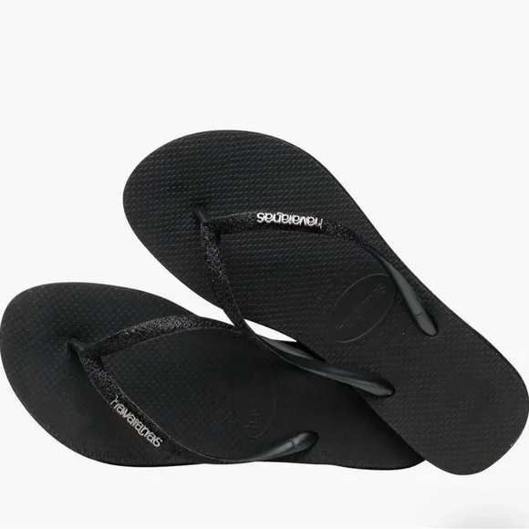 Havianas Slim Sparkle Flip Flop Black Size 6 (Women) - Picture 4 of 6